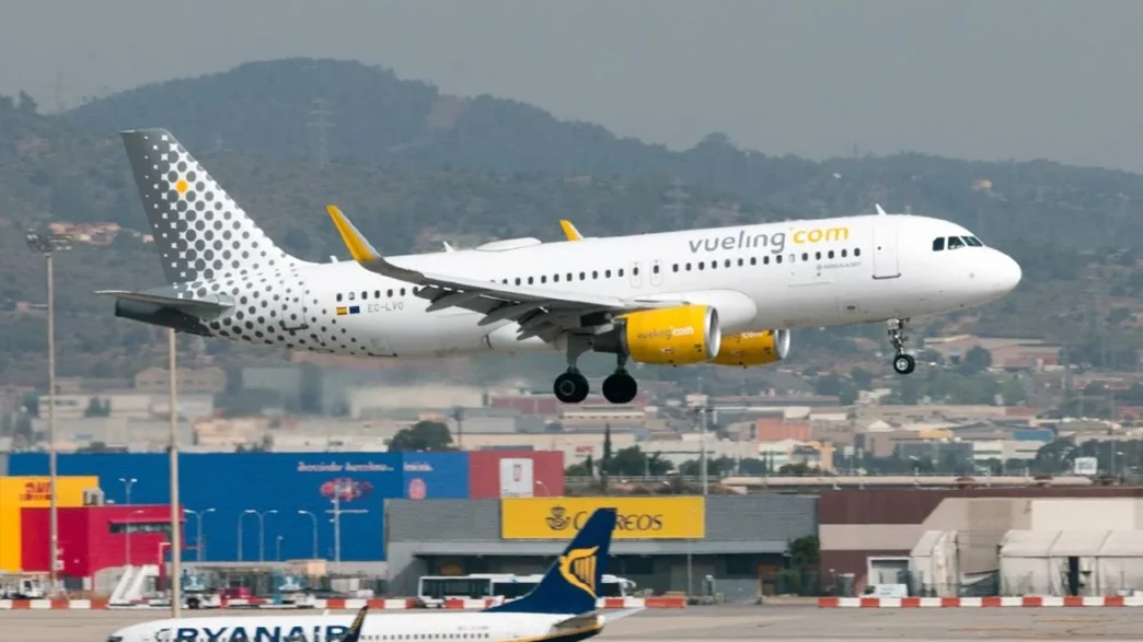 Vista aérea del Delta del Llobregat cerca del aeropuerto de Barcelona