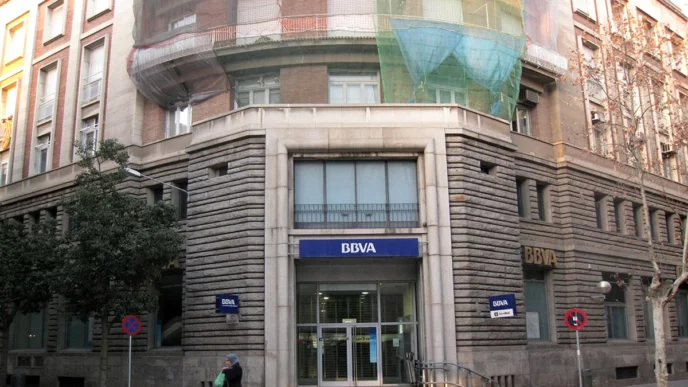 Sede del BBVA en Madrid, protagonista de la OPA al Sabadell