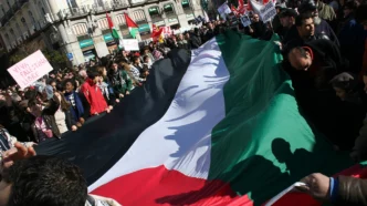 Manifestación cultura Gaza reúne artistas en Madrid