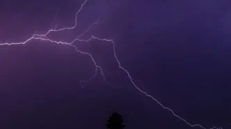 Tormentas Madrid fin de semana: tormenta eléctrica sobre la Sierra de Madrid